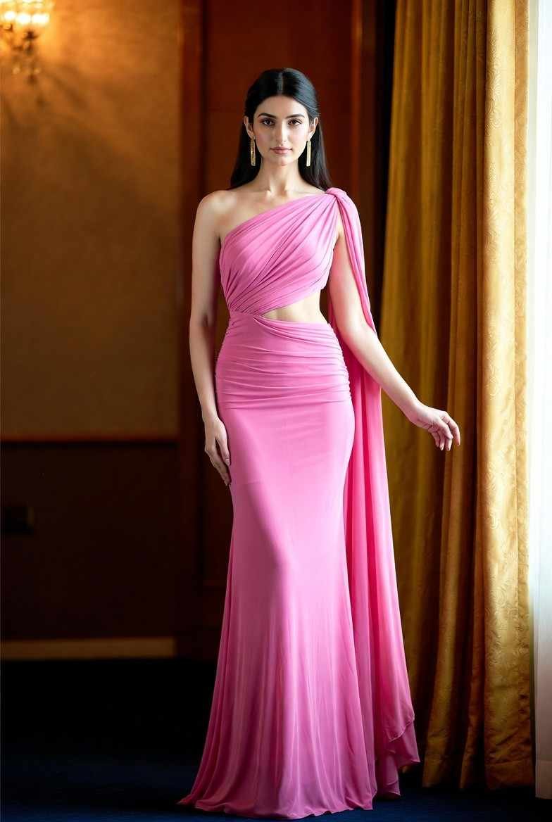 One Shoulder Maxi Dress – Asymmetric Sleeveless Evening Gown & Party Wear Dress for Women 2026 - Image 3