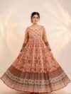 Floral Print Georgette Stitched Anarkali Gown Elegant Long Party Dress for Women