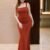 Rust Corset Bodycon Maxi Dress with Elegant Figure-Hugging Fit